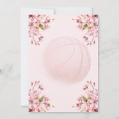 Custom Basketbal Luxe Meisje Verjaardag Bedankkaart (Achterkant)