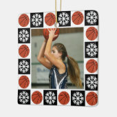Custom Basketbal Speler Sport Foto Kerstmis Keramisch Ornament (Links)