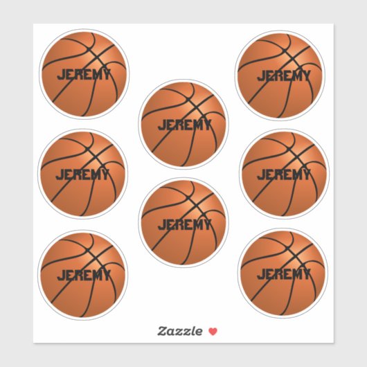 Custom Basketbal stickers jouw namen toevoegen (Vel)