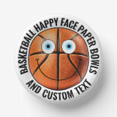 Custom Basketbal Theme Party BLUE EYES Happy Face Papieren Kommen (Voorkant)
