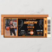 Custom Basketbal Verjaardag Ticket Met Foto Kaart (Voorkant / Achterkant)