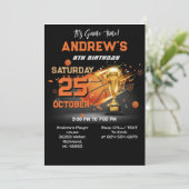 Custom Basketball Birthday Invitation Template Kaart (Staand voorkant)