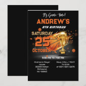 Custom Basketball Birthday Invitation Template Kaart (Voorkant / Achterkant)