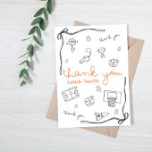 Custom Basketball Coach Thank you Card Doodle Bedankkaart