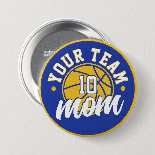 Custom Basketball Mom Button (Voorkant /achterkant)