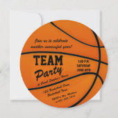 Custom Basketball Team Party Kaart (Voorkant)