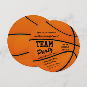 Custom Basketball Team Party Kaart