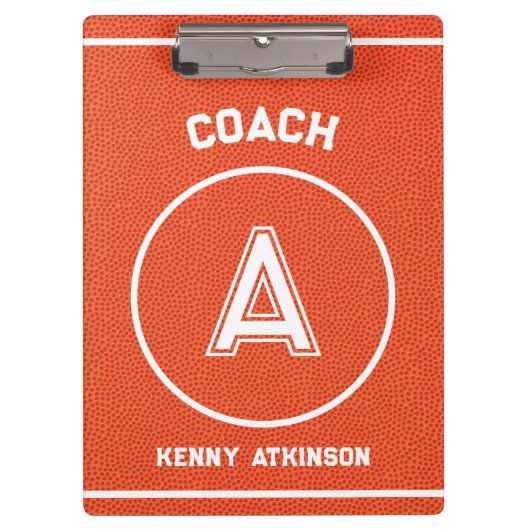 Custom Basketball Textured Coach Sporty Klembord (Voorkant)