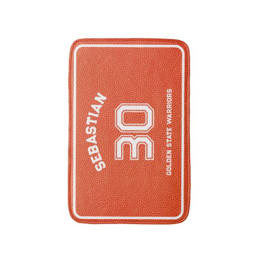 Custom Basketball Textured Orange Badmat (Voorkant Verticaal)