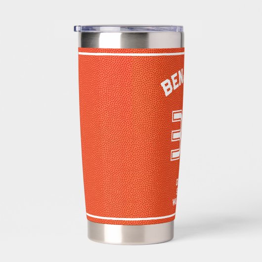 Custom Basketball Textured Orange Insulated Tumble Geïsoleerde Drinkbeker (Rechts)