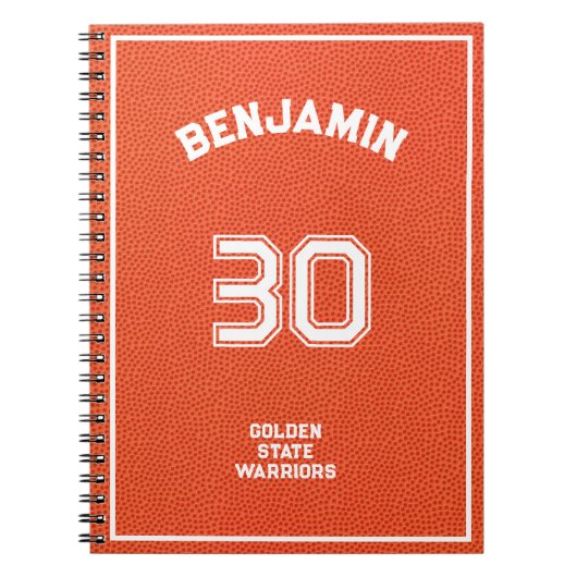 Custom Basketball Textured Orange Notitieboek (Voorkant)