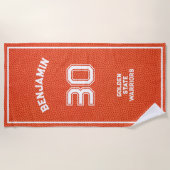 Custom Basketball Textured Orange Strandlaken (Voorkant)