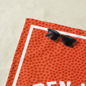 Custom Basketball Textured Orange Strandlaken (In situ)