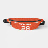 Custom Basketball Textured Player Number Orange Heuptasje (Voorkant)