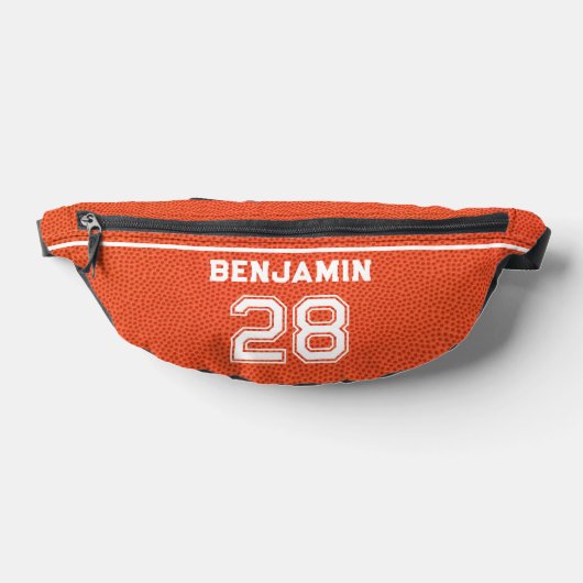 Custom Basketball Textured Player Number Orange Heuptasje (Liggend)