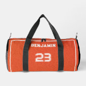 Custom Basketball Textured Player Number Orange Plunjezak (Achterkant)