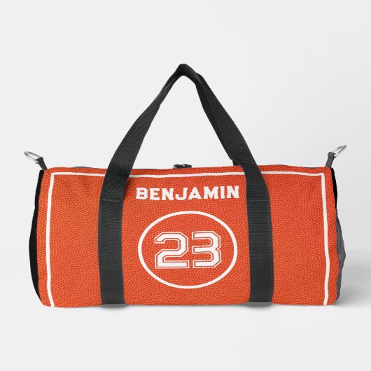 Custom Basketball Textured Player Number Orange Plunjezak (Voorkant)
