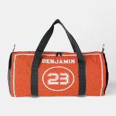 Custom Basketball Textured Player Number Orange Plunjezak (Achterkant)