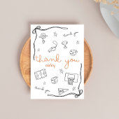 Custom Basketball Thank you Card Doodle Bedankkaart