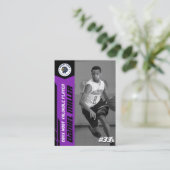 Custom Basketball Trading Card, Purple MVP Card Contactkaartje (Staand voorkant)