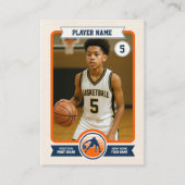 Custom Basketball Trading Card, Retro Player Card Contactkaartje (Voorkant)