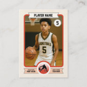 Custom Basketball Trading Card, Retro Player Card Contactkaartje (Voorkant)