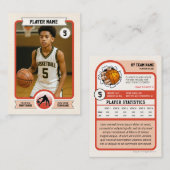 Custom Basketball Trading Card, Retro Player Card Contactkaartje (Voorkant / Achterkant)