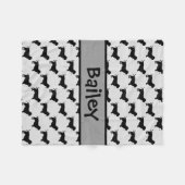 Custom Basset Hound Dog Silhouette Fleece Deken (Voorkant (Horizontaal))