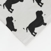 Custom Basset Hound Dog Silhouette Fleece Deken (Hoek)