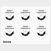 Custom Bat Happy Halloween Ronde Sticker (Vel)