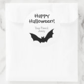 Custom Bat Happy Halloween Ronde Sticker (Tas)