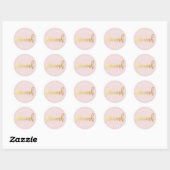 CUSTOM Bat Mitzvah blush roze gouden naam HANNAH Ronde Sticker (Vel)