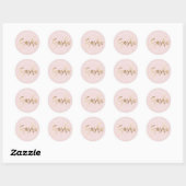 CUSTOM Bat Mitzvah blush roze gouden naam SASHA Ronde Sticker (Vel)