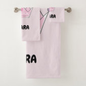 Custom Bath Washcloth & Towels Set, Girl Princess Bad Handdoek (Insitu)