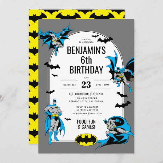Custom Batman Boy's Verjaardag Kaart (Voorkant / Achterkant)