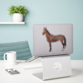 Custom Bay Akhal Teke Horse Silhouette Sticker (Laptop op bureau)