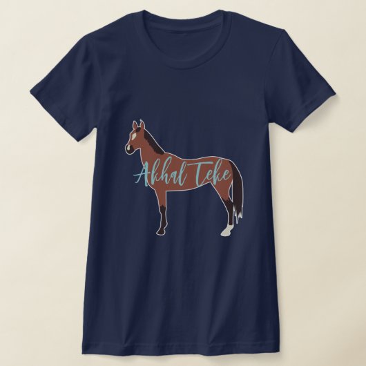 Custom Bay Akhal Teke Horse Silhouette T-shirt (Laagn)