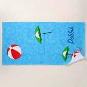 Custom Beach Ball Pool Speelgoed Curly Waves Strandlaken (Voorkant)