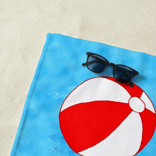 Custom Beach Ball Pool Speelgoed Curly Waves Strandlaken (In situ)