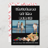Custom Beach 🎄 Christmas Seashells Collage Feestdagenkaart (Voorkant / Achterkant)