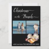 Custom Beach 🎄 Christmas Seashells Collage Feestdagenkaart (Voorkant)