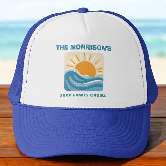 Custom Beach Family Reunion Ocean Cruise  Trucker Pet