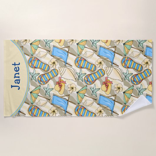 Custom Beach Flip Flop Strandlaken (Voorkant)