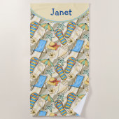 Custom Beach Flip Flop Strandlaken (Voorkant)