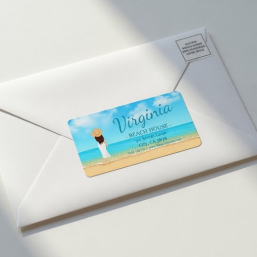 Custom Beach House Address Label