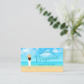 Custom Beach House Referral Card  Visitekaartje (Staand voorkant)