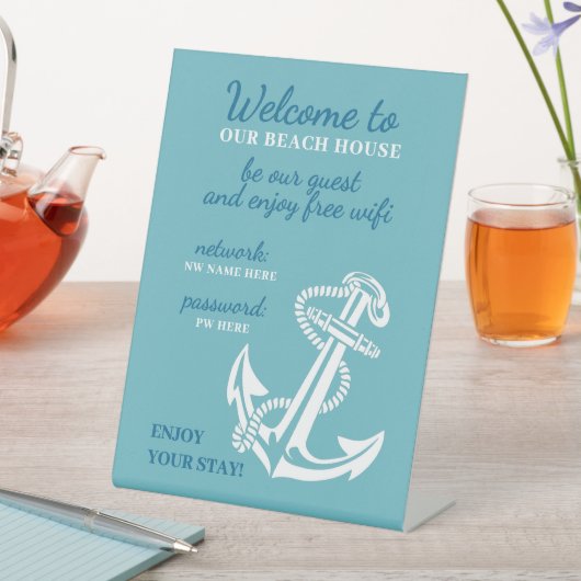 Custom Beach House Rentals Home Wifi Instructions Reclamebord Met Voetstuk (Insitu)