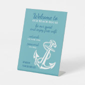 Custom Beach House Rentals Home Wifi Instructions Reclamebord Met Voetstuk (Voorkant)