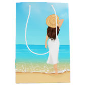 Custom Beach House Welcome Gift Bag Medium Cadeauzakje (Voorkant)