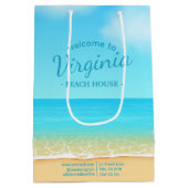 Custom Beach House Welcome Gift Bag Medium Cadeauzakje (Achterkant)